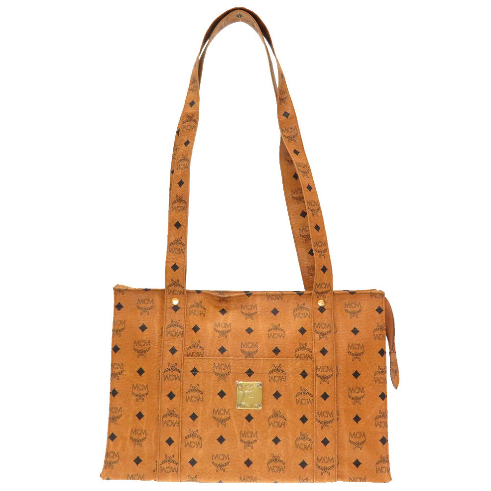 AUTHENTIC MCM Monogram pattern Tote Bag Brown PVC 0226 | eBay
