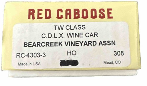 Red Caboose HO RTR RR-4303-3 TWS Class CDlX Wine Car Bearcreek Vineyard Assn NIB - Picture 2 of 5