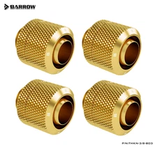 Barrow G1/4" 3/8" ID, 1/2" OD 10/13mm Compression Fitting for Soft Tubing Gold