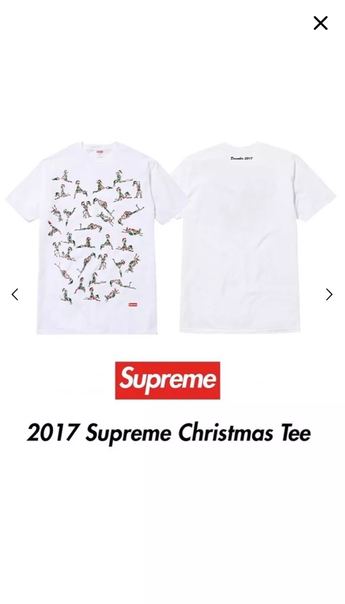 Supreme Xmas Christmas Skeleton Tee FW17 White Size Medium BNWT