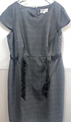 Studio 1 office church Dress size 14W Charcoal Gray Washable Cap Sleeves  Lined | eBay