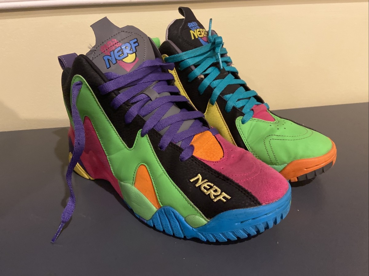 Men's Reebok Kamikaze II Mid NERF Black Solar Lime Size GX0664