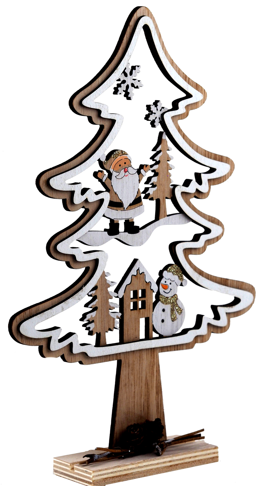 Free Standing 30cm Wooden Christmas Tree Nordic Scandinavian Ornament Decoration