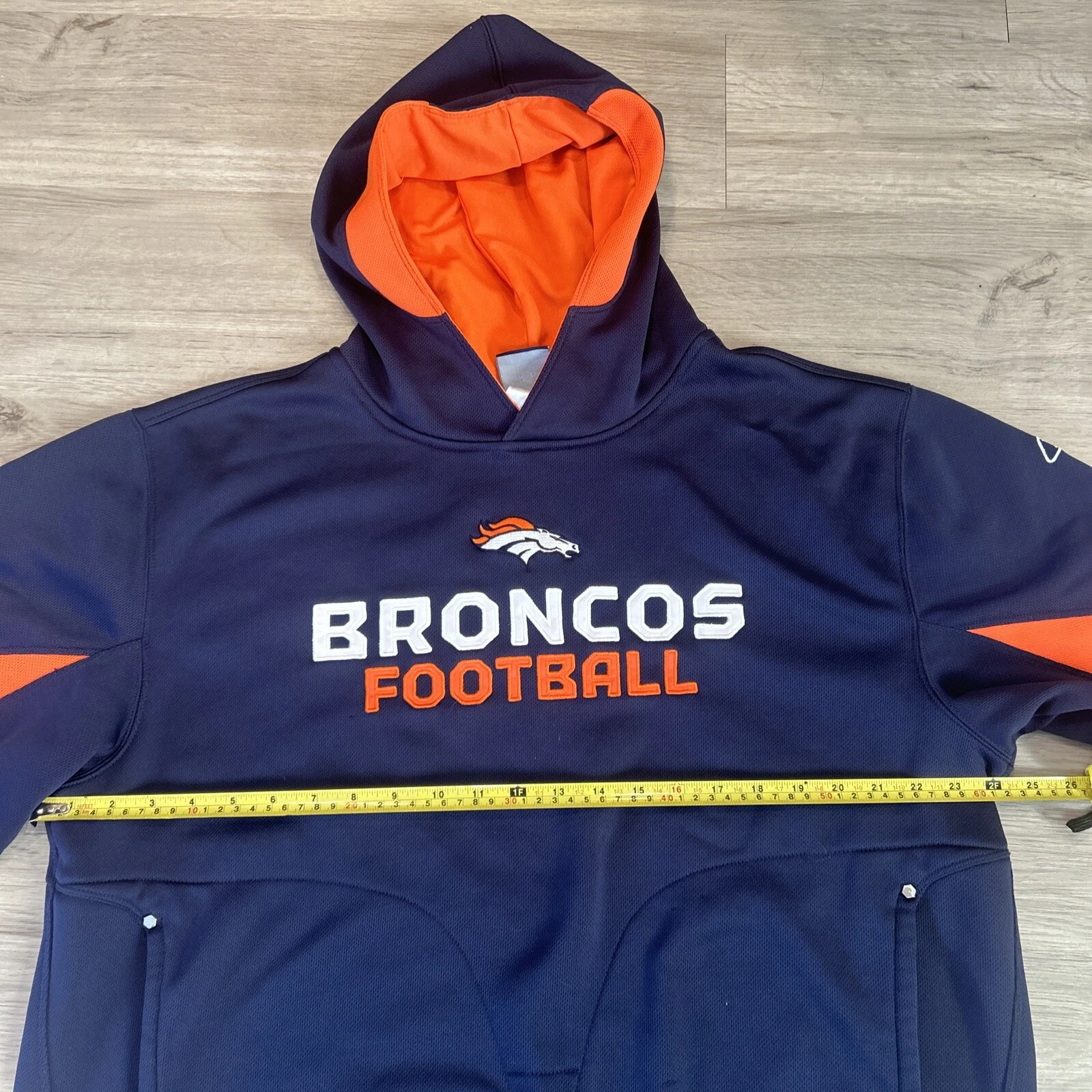 VETEMENTS Felpa con cappuccio pullover Reebok Apparel Denver Broncos blu navy uomo large