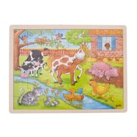 Puzzle Holzpuzzle Einlegepuzzle Leben Auf Dem Bauernhof 48 Teile Goki 57745