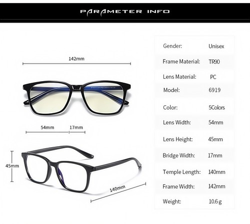 Men's Anti-Blue Light Glasses Lightweight Frame Eye Strain Relief Office & Daily - Picture 76 of 84