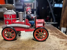 Vintage Fire Truck Engine 1912 Tin Litho Toy Mark Modern Toys RARE