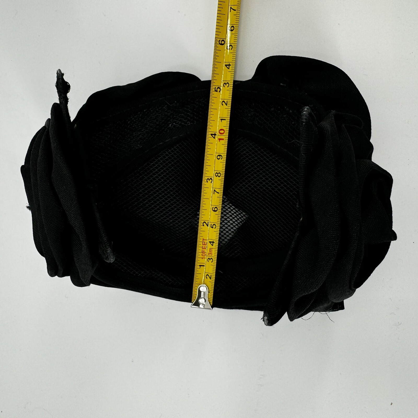 Black Fascinator Fabric Rosettes Over Mesh Form VTG Headwear
