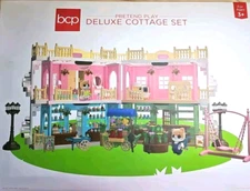 Dollhouse Deluxe Cottage 225 pcs Pretend Toy Playset w/Tiny Critters New in Box