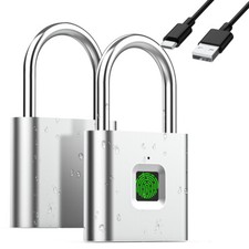 Waterproof Fingerprint Padlock Keyless Lock Rechargeable Smart Lock Gym Locker