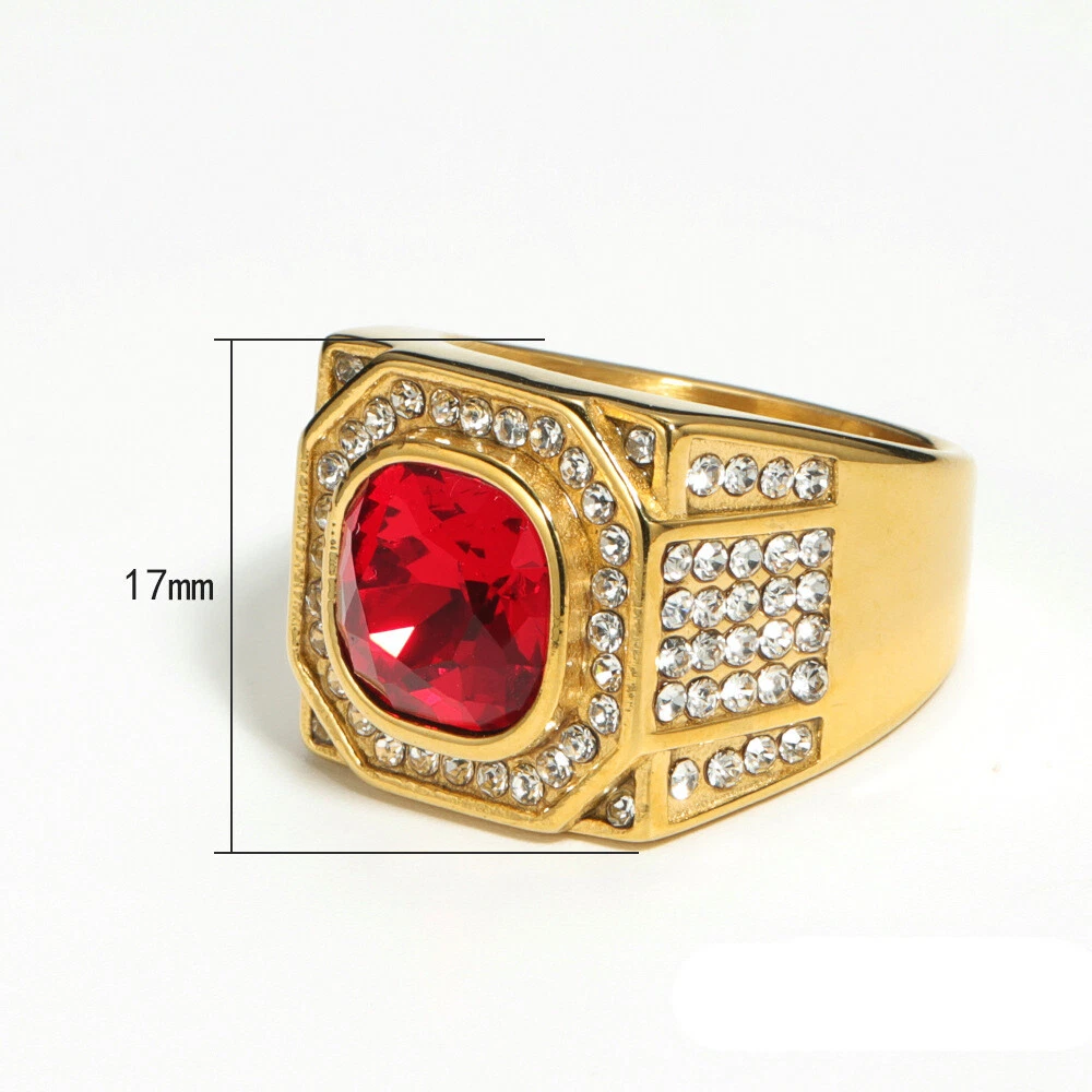 Red stone shop wedding ring