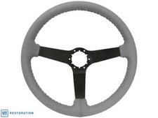 Black 14 Gray Leather 3 Spoke Steering Wheel Gm Comfort Grip Replacement