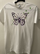 t shirt butterfly, white.