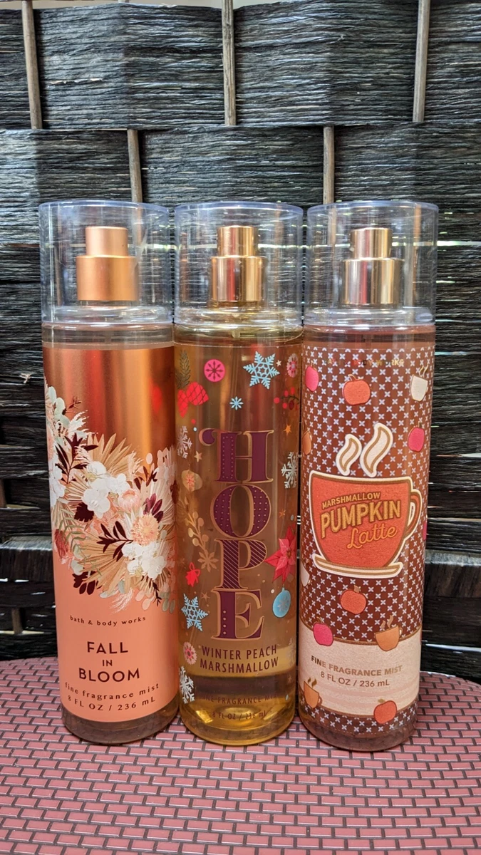 LOT OF 3 FRAGRANCE MIST SPRAY BATH AND BODY WORKS SET Floral Peach