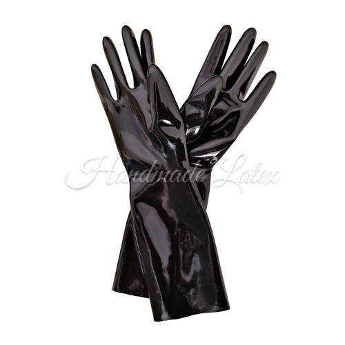 Unisex Latex Rubber Sexy Short Gloves Seamless Fetish Wear One-Time Molding - 第 3/3 張圖片