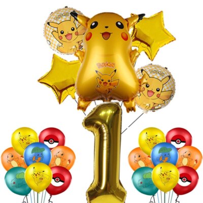 Kinder Geburtstag Ballon Mega Set Pokemon Pikachu 24 Teilig 1, 2, 3, 4, 5 Jahre