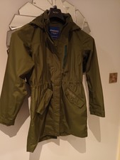  New Womens Green Ladies Outdoor Wind Rain Forest Jacket Size 8/10