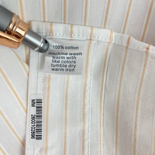 Paul Frederick Shirt Men's 17.5-37 Finest Long Staple Cotton White Pink Stripe - Picture 5 of 5