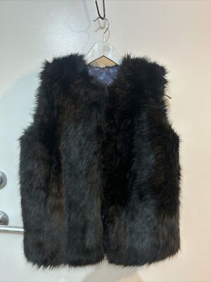 BLACKMILK THE WITCHER WILD HUNT WOMENS FAUX FUR VEST SZ 10 BLACK BNWT (J56