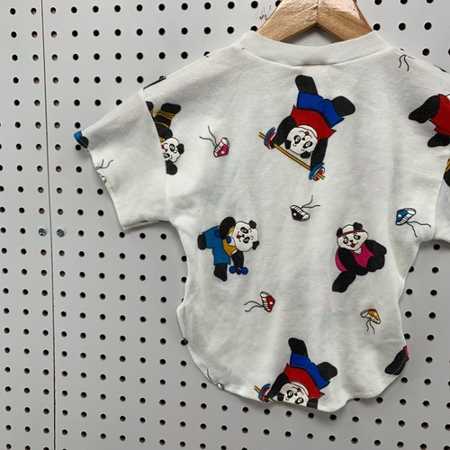 Vintage Panda WorkOut Graphic Shirt White Single Stitch Girls Size 6 13.5x15 - Picture 12 of 14