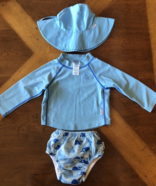 Cute Boys iplay Swim Diaper Rash Guard Set with Hat 12 Months. eBay
