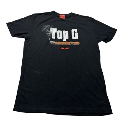 Full Send Nelk Boys Top G Cigar Smoke Black T-Shirt Mens Size Large LG