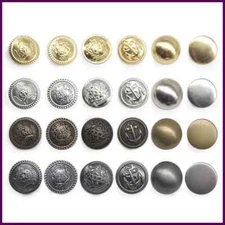 10pcs/lot 15/18/20/23/25mm vintage copper metal buttons garment overcoat sewing