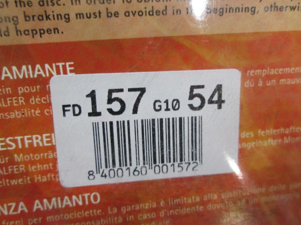 GALFER SEMI-METALLIC BRAKE PADS - FRONT / YAMAHA YZF750R 1994-1995 - Image 2 of 3