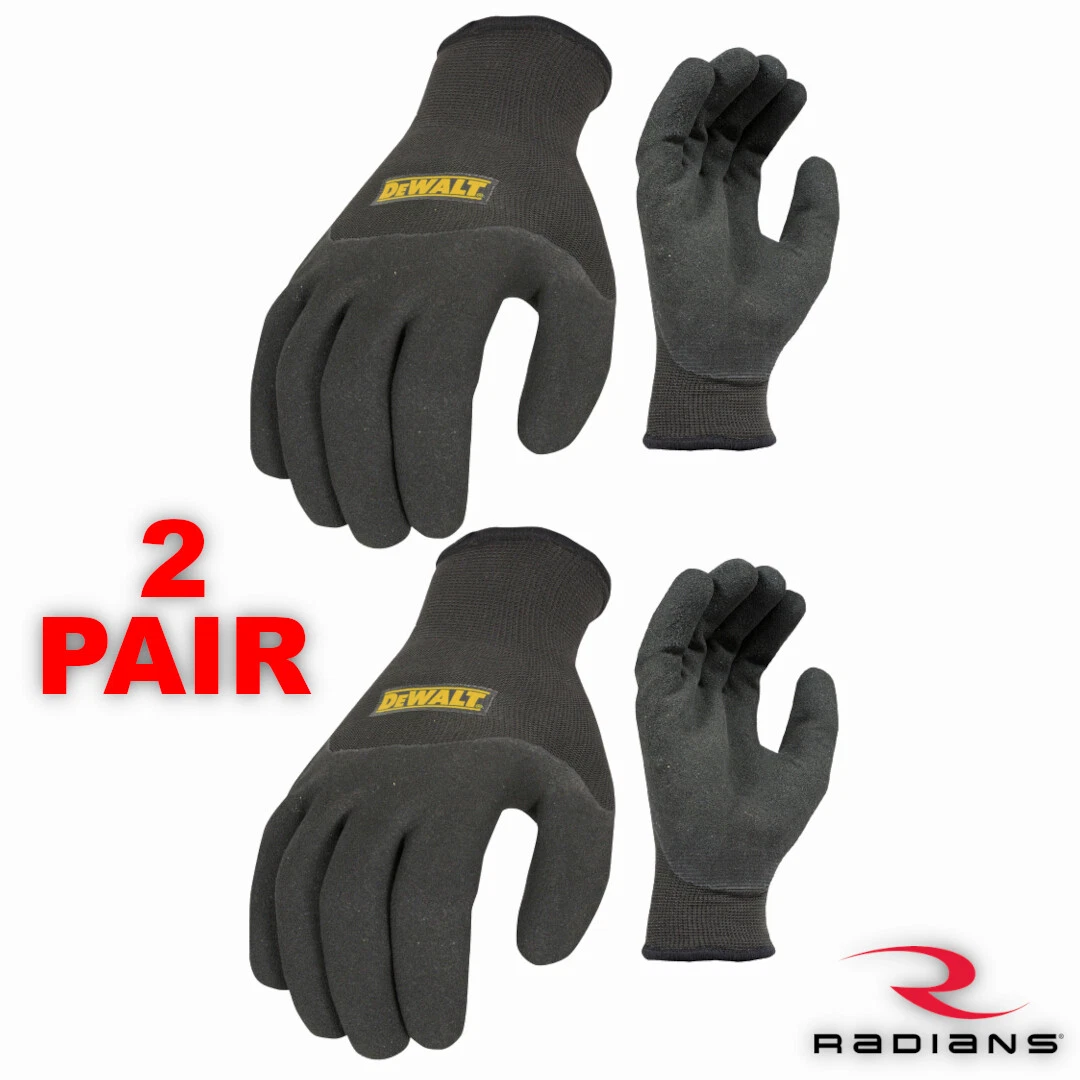 Radians Dewalt DPG737 Black Thermal Insulated Winter Work Gloves (M-2XL): 2 PAIR
