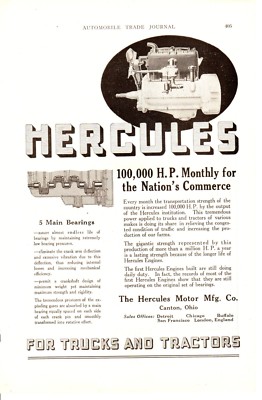 1920 ad Vintage Car part Hercules Engine for Trucks and Tractors Dietz kerosene 