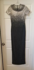 Pamella Roland Pearl Embroidered Shimmer Column Gown size 8 R 5500.00
