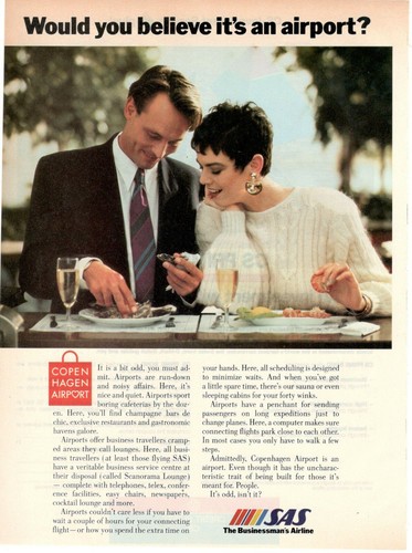 Publicité Originale SAS Scandinavia Airlines 1967 - Lampe De Tapio Wirkkala - 1 Page