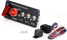 5-in-1 Ignition Switch Panel Engine Start Push Button Led 12v Toggle Racing Car.