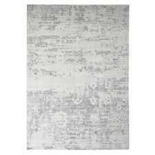 9' x 12' Shadow White Hand Knotted Undyed Wool Nepali Oriental Rug R84499