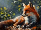 FOX PORTRAIT FINE ART ORIGINAL PAINTING 40 x 30 cm By UK Artist JOHN SILVER BA