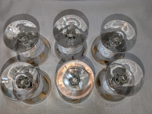 Set of 6 Vintage 60's Libbey Golden Foliage 6 oz Champagne Sherbet Glass #3003 - Picture 9 of 14