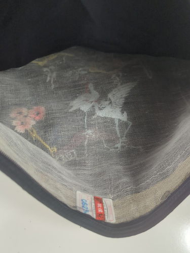 vintage Silk Chinese Embroidered Pillow Cover Set Of 2 Birds Crane Set black - Picture 9 of 16