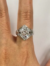 Amazing 2.5 CT Round  Tapered Baguette Clear CZ 925 Silver Ring Size 7