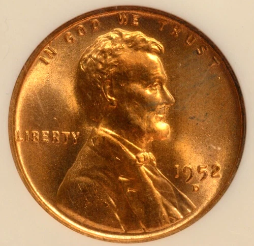 Rare 1952 D Lincoln Wheat Cent Certified NGC MS-65 Red Fiery Blazer Gem OH