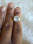 vintage Yellow Gold Engagement Ring Round Clear CZ 1 Stone Prong Set Women — photo 4
