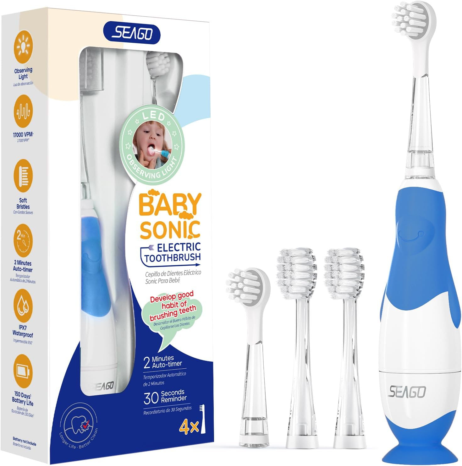 For Baby Ages 0-3 Years, Baby Toothbrush With Smar