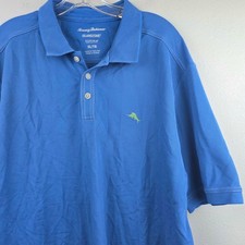 Tommy Bahama IslandZone Supima Blue Polo Shirt Mens XL Marlin Logo Short Sleeve