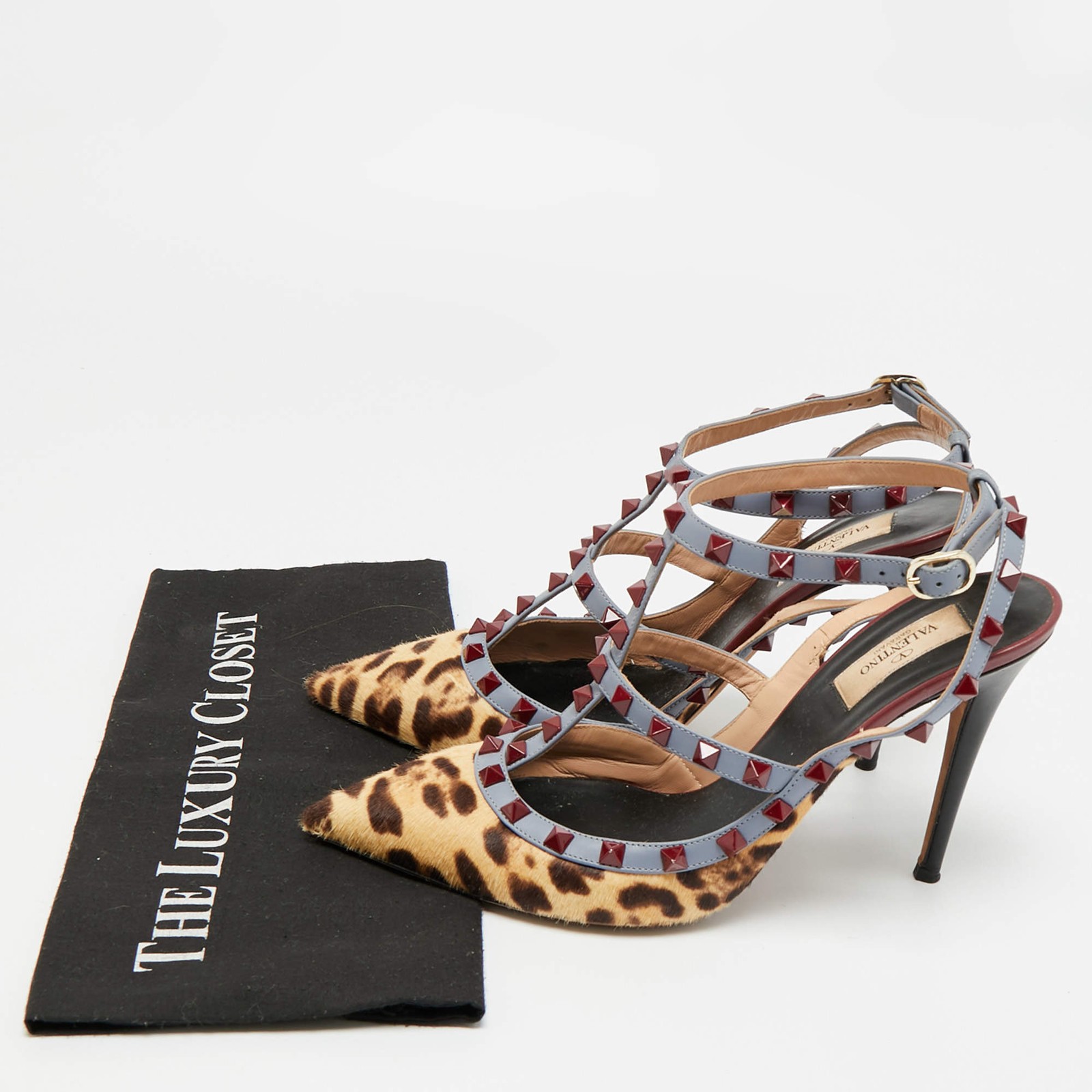 Valentino Rockstud Size 41 Multicolor Calf Hair and Leather Pumps thumbnail 9