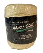 MAXI-CORD Macrame Style# 36684 Creme Braided 100 Yards 91 Meters 6mm N1