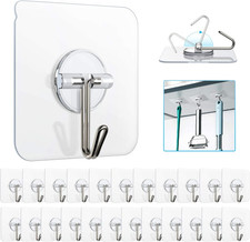 Adhesive Hooks Removable Wall Hooks 13 LB Ceiling Hook Transparent Seamless Wate