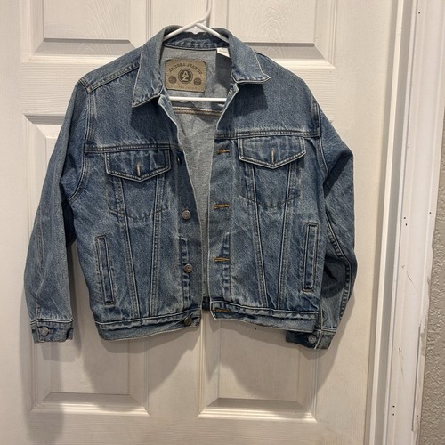 Arizona Jean Company Denim Jacket Trucker Cowboy Medium Distressed Vintage 90s - Image 1