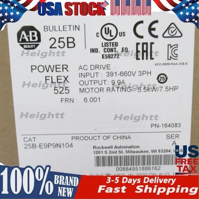 NEW AB 25B-E9P9N104 PowerFlex 525 5.5KW 7.5HP AC Drive 25BE9P9N104 US Free Tax