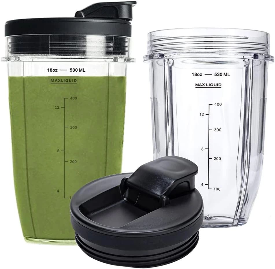 18OZ Replacement Cups Compatible with Ninja Nutri BN401, SS101, BN400, BN800, BN