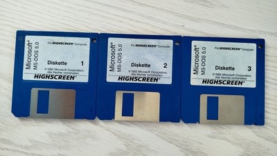 Microsoft MS DOS 5.0 für Highscreen Computer Original 3,5  Disketten Top! Retro