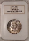 1962 Franklin Half NGC MS65 Gen 5 Fatty Old Holder Toned